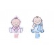Pack con 6 pinzas decoracion baby madera
