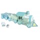 Expositor tren baby azul + 33 cajitas baby azul