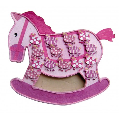 Expositor caballo rosa + 15 cajitas cebras