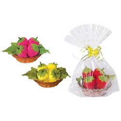 Dulce Fresas en cestita y bolsita de regalo